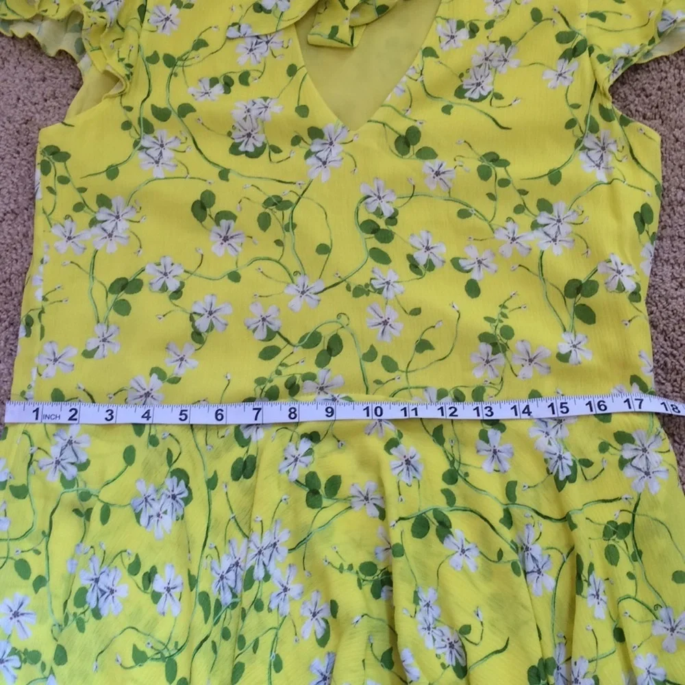 ALICE & OLIVIA Size 6 yellow floral layered dress - Picture 8 of 10